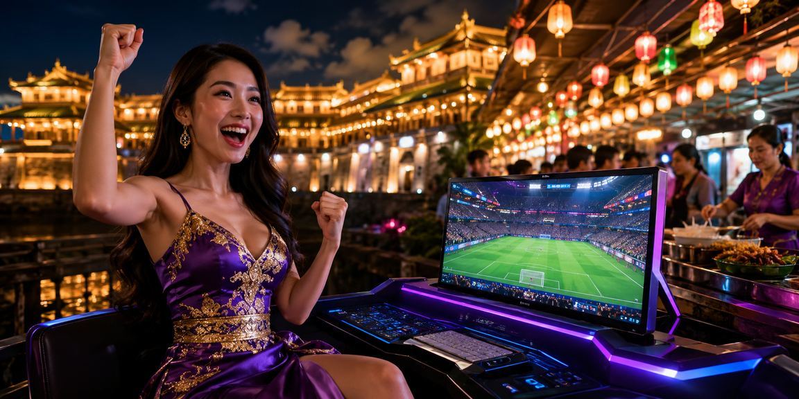 Người hâm mộ esports theo dõi kết quả cá cược tại chợ đêm Huế